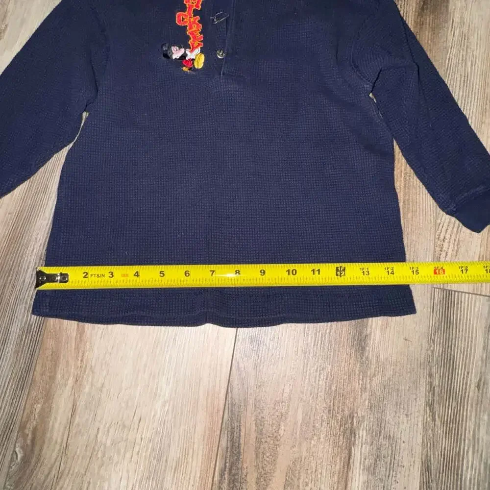 Vintage kids Disney Mickey embroidered waffle XS (size 4) navy Disney store